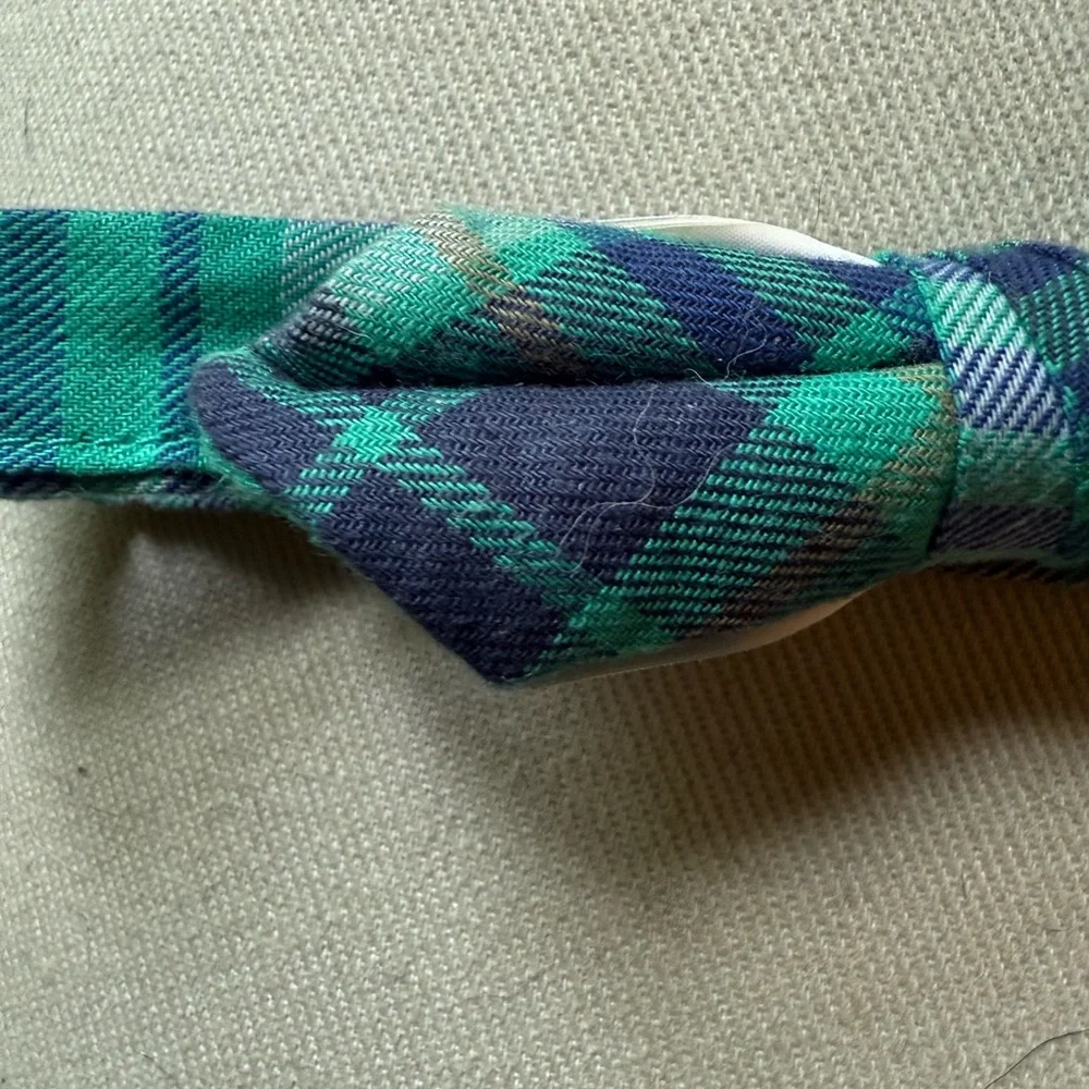 J. Crew Boys Teal and Navy Plaid Bow Tie